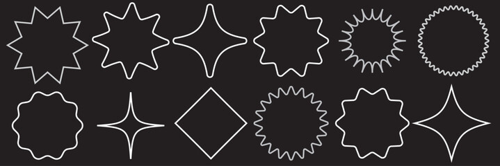 Quality mark icon. badges symbol signs. Set of sale sticker, price tag, starburst, sunburst premium vector illustration