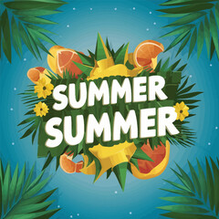 Summer time background palm tree design