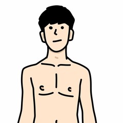 Fototapeta premium cute man cartoon on white background