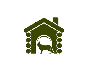 Simple dog house vector illustration logo