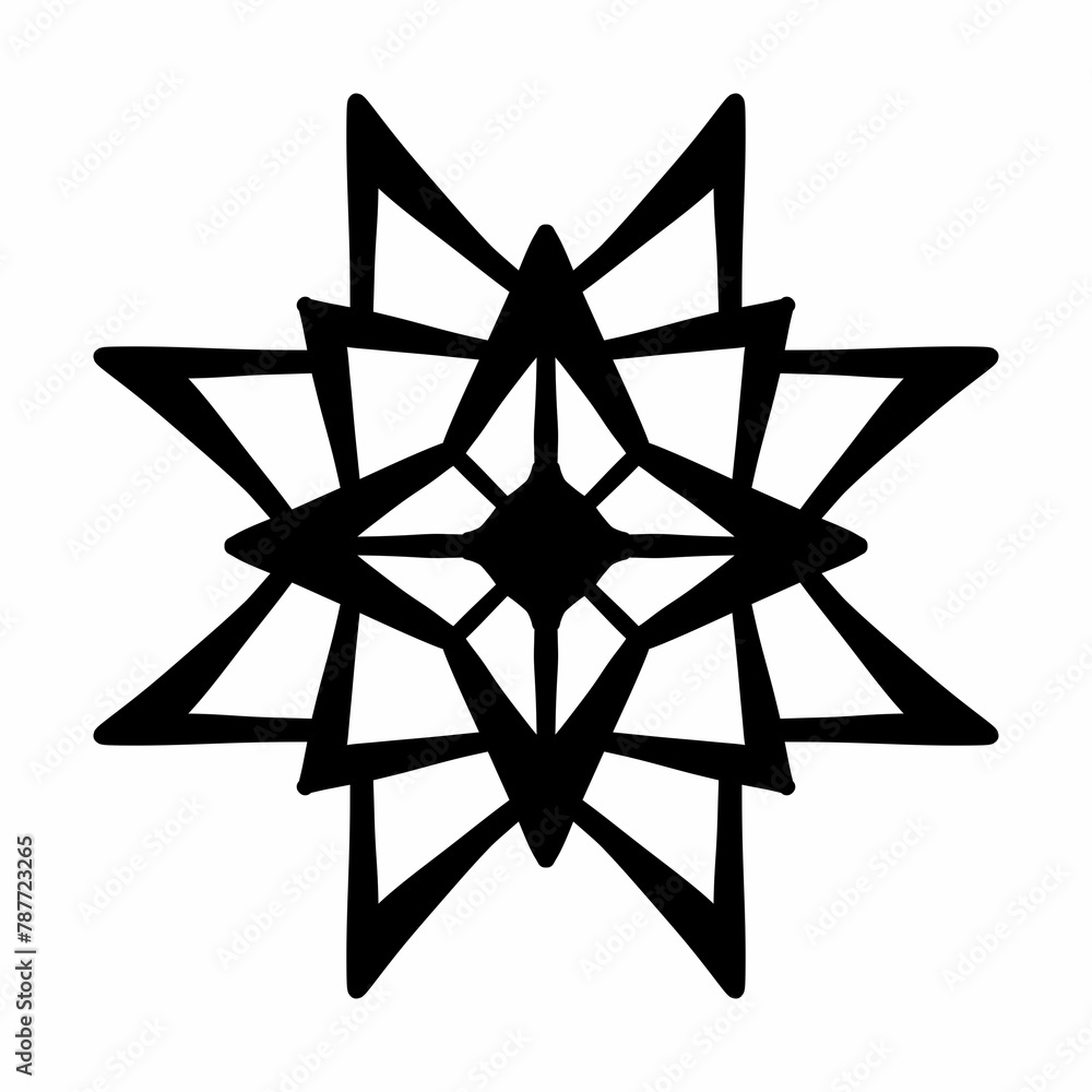 Wall mural black and white mandala. ethnic art