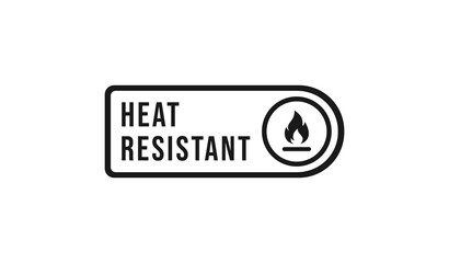 Heat resistant mark or heat resistant sign vector isolated. Best Heat resistant mark for product packaging design, print design and more about Heat resistant product. - obrazy, fototapety, plakaty