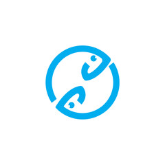 fish roll icon logo design simple.