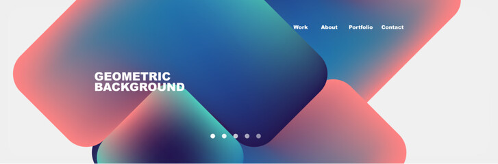 A mesmerizing design featuring a sky blue and magenta geometric background with circles on an electric blue and aqua background. Perfect for a modern event invitation