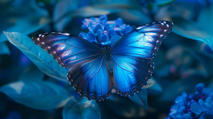 blue butterfly on a blue flower