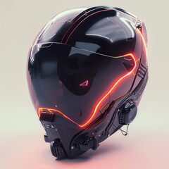 Motorcycle helmet concept with futuristic cyberpunk and space-inspired elements.

