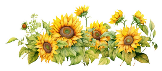 PNG  Sunflowers garden border plant inflorescence asterales - obrazy, fototapety, plakaty