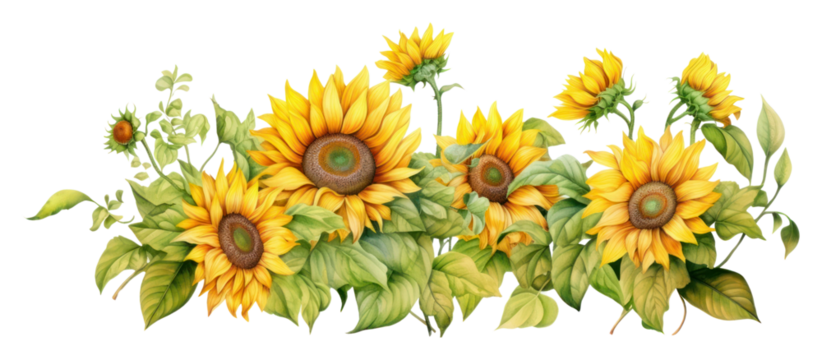 PNG  Sunflowers garden border plant inflorescence asterales