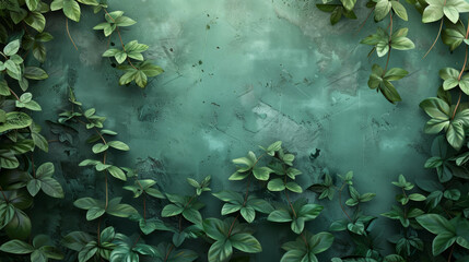 Fototapeta na wymiar Transform your interior design projects with this image of lush greenery against a gradient wall, creating a soothing ambiance. AI generative.