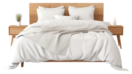 PNG Bed furniture blanket cushion transparent background