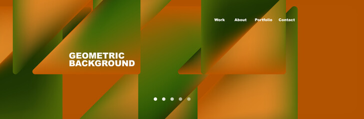 A pattern of orange and green triangles on a geometric background creates a vibrant display like a game interface. The sharp angles contrast with soft circles, resembling macro photography of grass