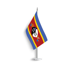 Eswatini (Swaziland ) table flag icon isolated on light grey background.