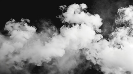 Obraz premium A black and white photo of smoke and steam. The image has a moody and mysterious feel to it