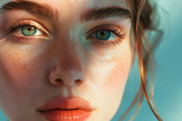 A beauty woman and focusing on skincare Cleanser.