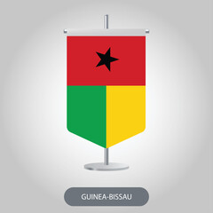 Guinea-Bissau table flag icon isolated on light grey background.