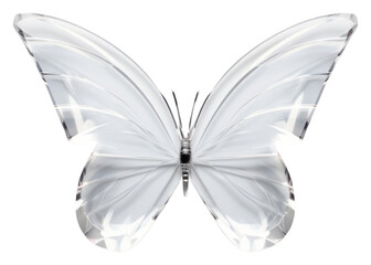 PNG  Transparent glass mini simple butterfly animal insect white