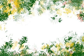 春の息吹を描いたカラフルな抽象花模様