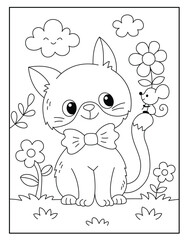 Cat coloring pages for kids