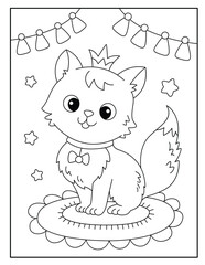 Cat coloring pages for kids