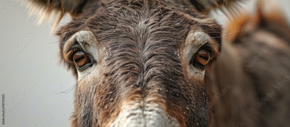 Aufkleber a curious donkey standing in a field with a gentle gaze directed towards the camera
