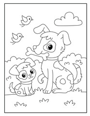 Dog coloring pages for kids