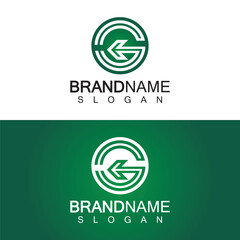 Letter G arrow logo vector template