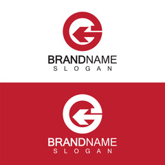 Letter G arrow logo vector template