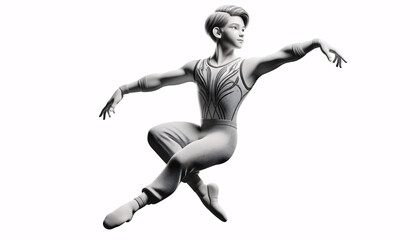 Fototapeta na wymiar 3D animated gymnast