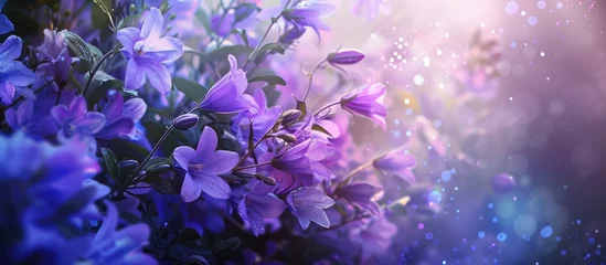 Wandcirkels plexiglas Lovely spring scenery featuring a bouquet of campanula flowers. © Vusal