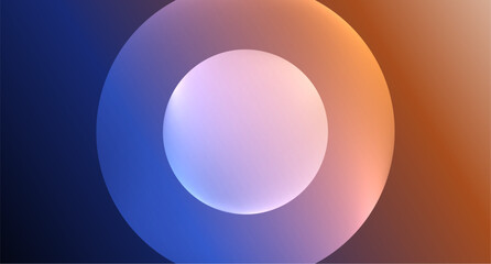 An astronomical object depicted as a blue and orange circle with a white circle in the middle, resembling a lens flare. The macro photography captures its gas composition against the sky backdrop