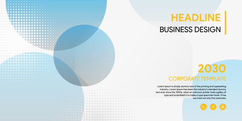 Business cover template in vector with abstract blue circle background