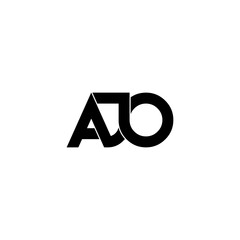 ajo typography letter monogram logo design