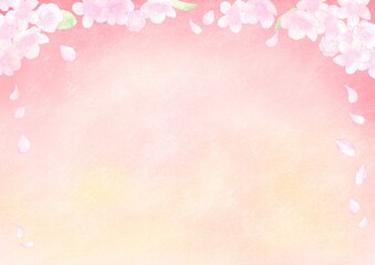 手書きの桜のグラデーション背景