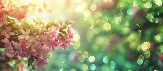 Fototapeta premium Lovely spring bokeh suitable for design projects with ample space for text.