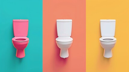 Funny bathroom etiquette quotes layered over a rich, multi-colored background that pops with personality