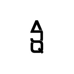ajq lettering initial monogram logo design