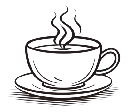 PNG Coffee sketch drink line.