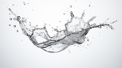 Clear Blue Water Splash on White Background