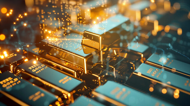 gold bars stack on alize customer journey stages through digital charts. .