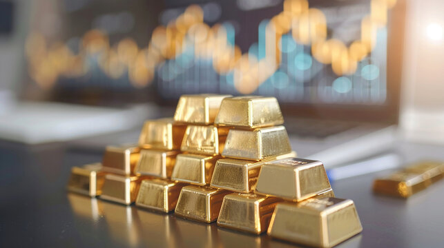 gold bars stack on alize customer journey stages through digital charts. .