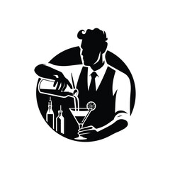 The bartender mixing illustration