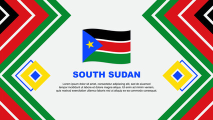 South Sudan Flag Abstract Background Design Template. South Sudan Independence Day Banner Wallpaper Vector Illustration. South Sudan Design