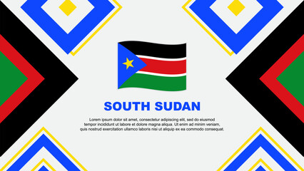 South Sudan Flag Abstract Background Design Template. South Sudan Independence Day Banner Wallpaper Vector Illustration. South Sudan Independence Day