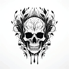 Fototapeta premium Three hand drawing cute hand drawing flamingo skull black grunge anatomy skull mask logo human skull teeth hand sketch drawing gemmy skull skull rider logo hand colour drawing toucan skull