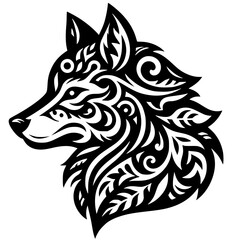Obraz premium Wolf head silhouette