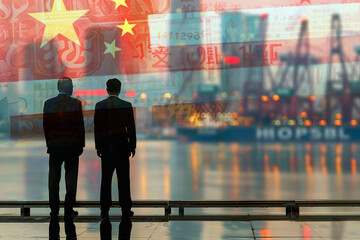 The USA-China trade deficit is a focal point of political discussions. - obrazy, fototapety, plakaty
