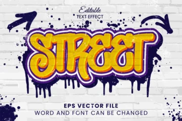 Fototapeten Graffiti Street art graffiti editable vector text effect  © yustika