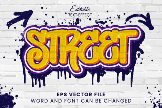 Street art graffiti editable vector text effect
