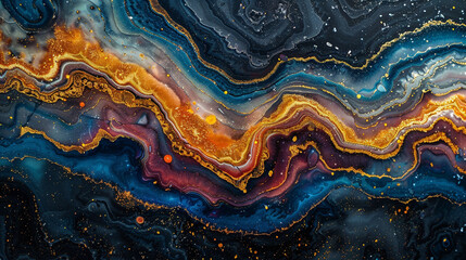 texture of luxury unique universe themed marble with bright colors - obrazy, fototapety, plakaty