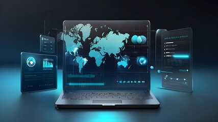 Digital technology and science background, for presentation.